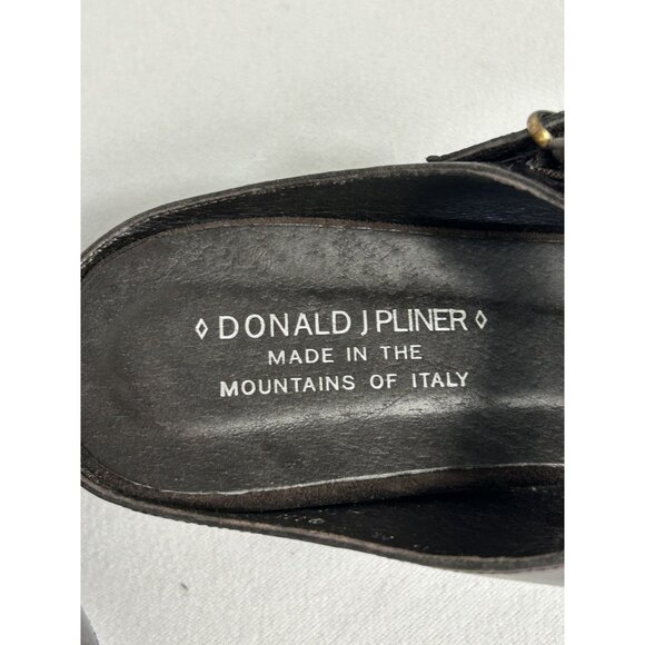 Donald J Pliner Gin Metallic Slip On Wedge Sandals in Vino - Sz 9.5 - Picture 7 of 10